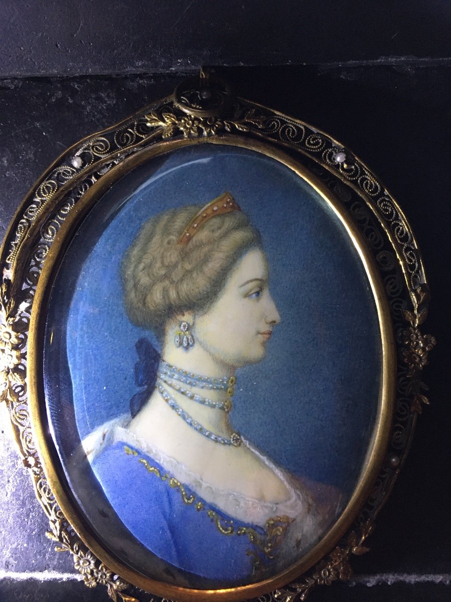 Very Beautiful 19th Century Miniature -photo-3