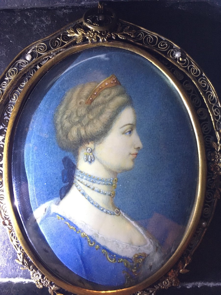 Very Beautiful 19th Century Miniature -photo-5