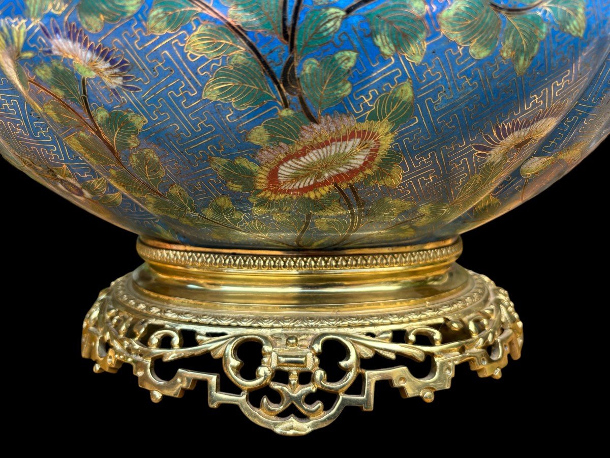 Belle Jardinière En émaille Cloisonnée Vers 1900-photo-3