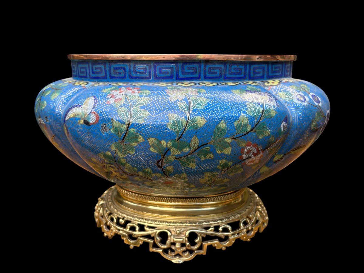 Belle Jardinière En émaille Cloisonnée Vers 1900