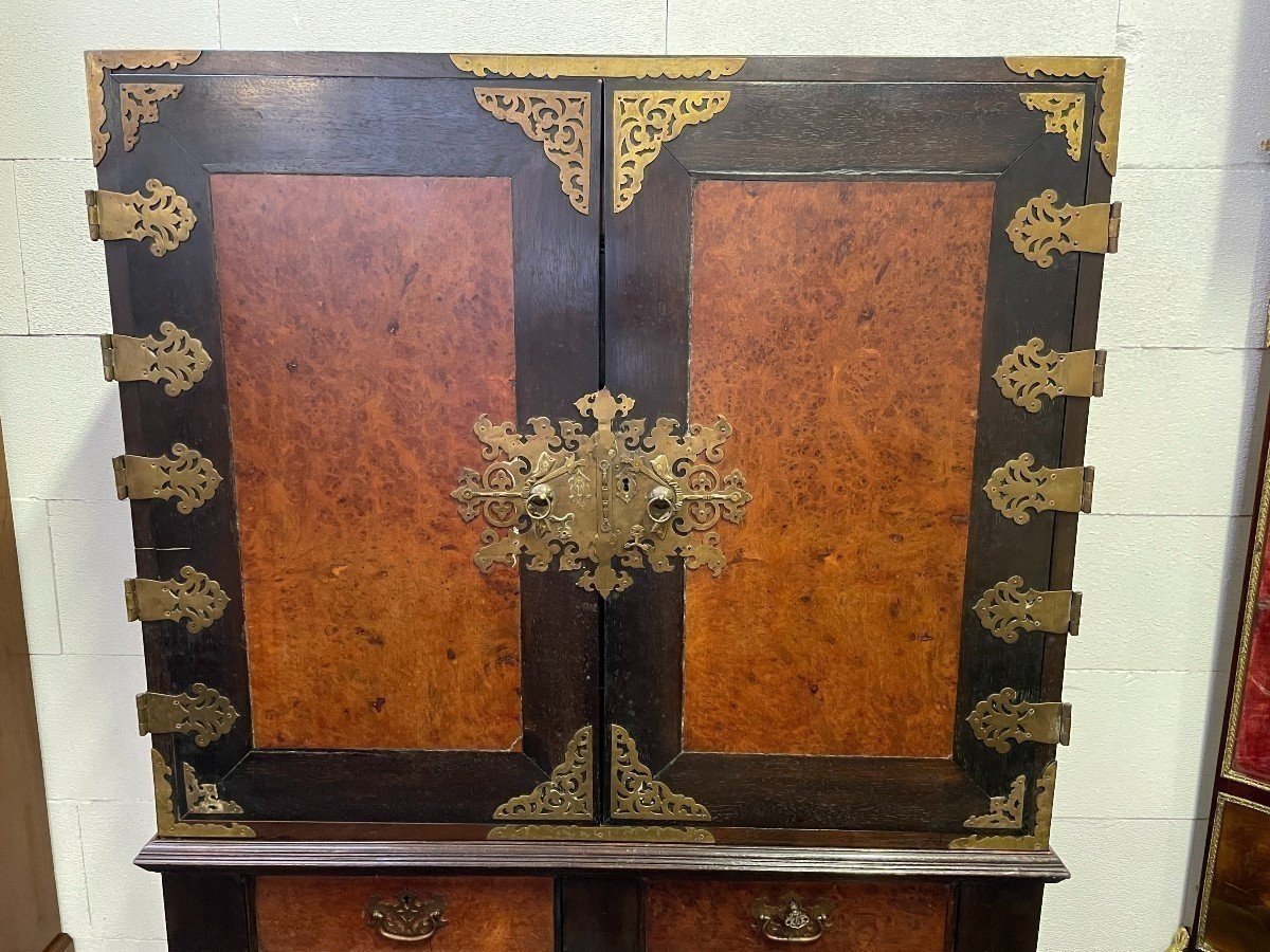 Colonial Cabinet In Ebony And Burnt Wood, 19th Century.-photo-2