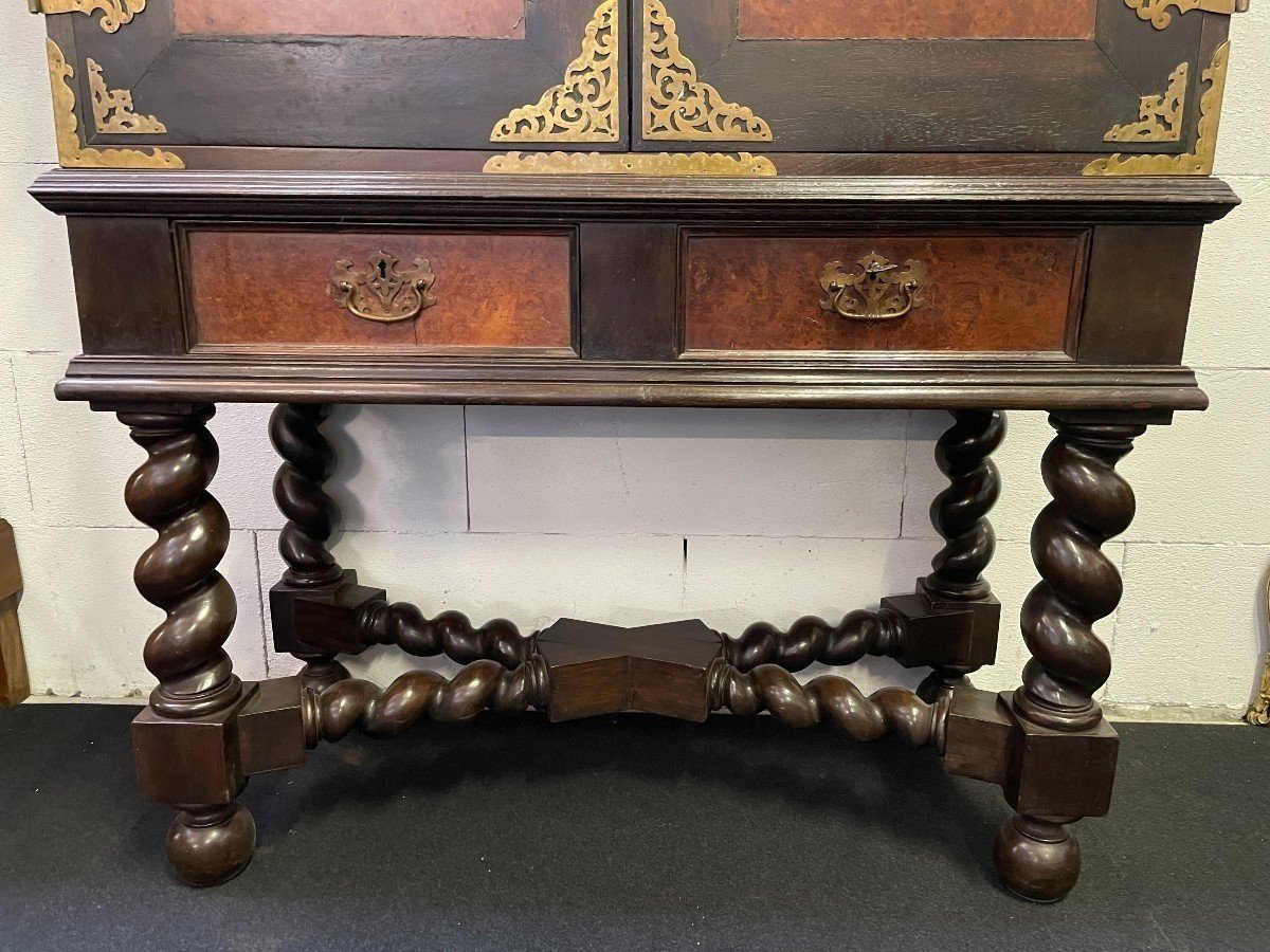 Colonial Cabinet In Ebony And Burnt Wood, 19th Century.-photo-3