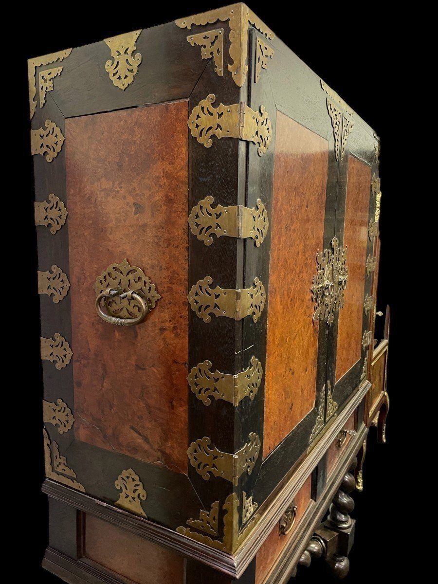 Colonial Cabinet In Ebony And Burnt Wood, 19th Century.-photo-4