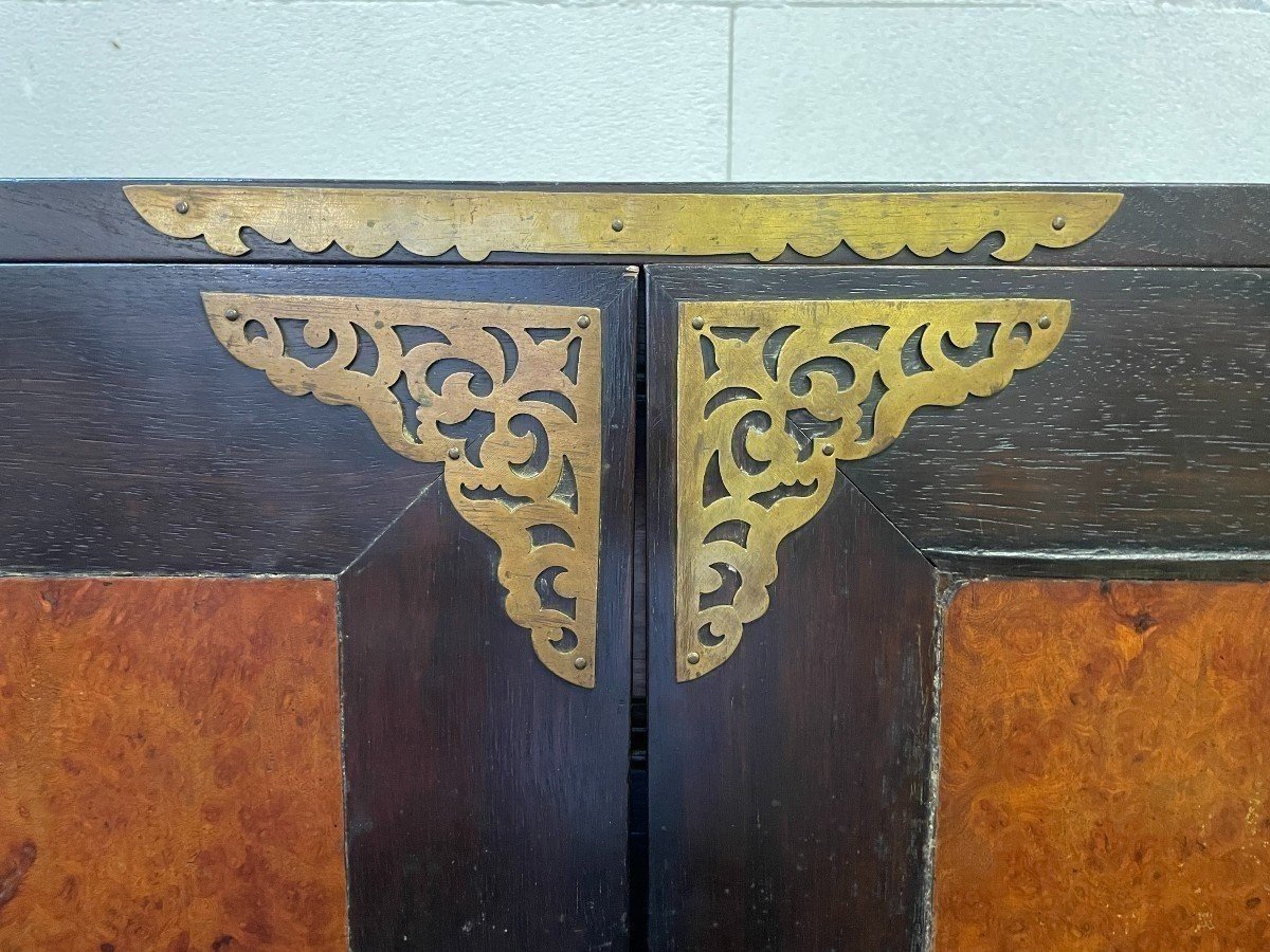 Colonial Cabinet In Ebony And Burnt Wood, 19th Century.-photo-3