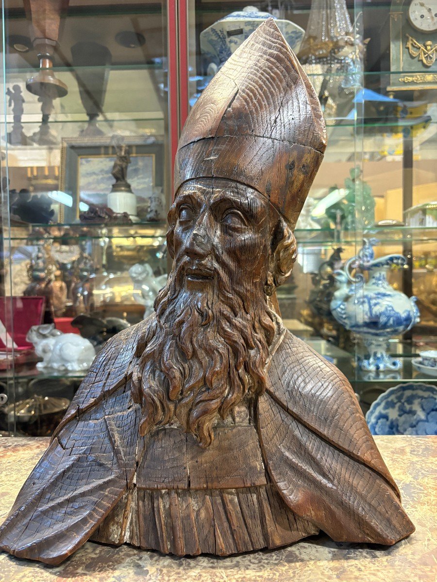 St Hubert Sculpture In Oak Circa 1700