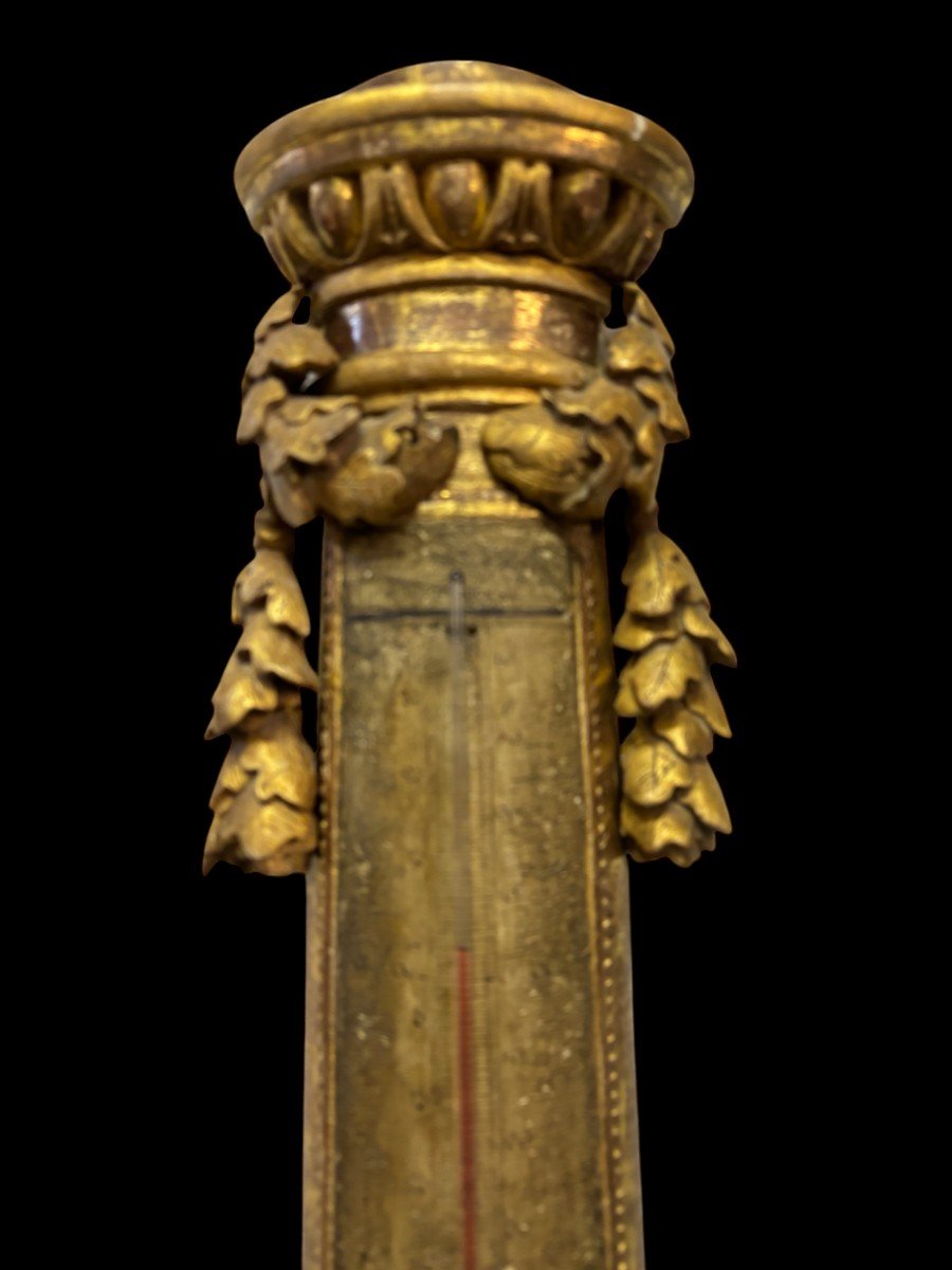 Large Muret Barometer In Paris In Gilded Wood 18th Century-photo-4