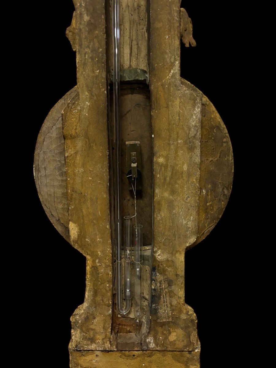 Large Muret Barometer In Paris In Gilded Wood 18th Century-photo-8