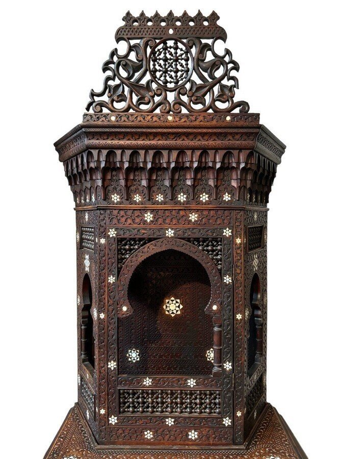 Carved Furniture With Ebony And Mother-of-pearl Inlays. Syria, Early 19th Century.-photo-3