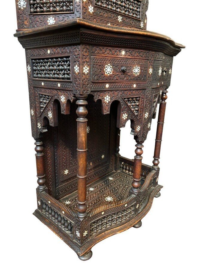 Carved Furniture With Ebony And Mother-of-pearl Inlays. Syria, Early 19th Century.-photo-2