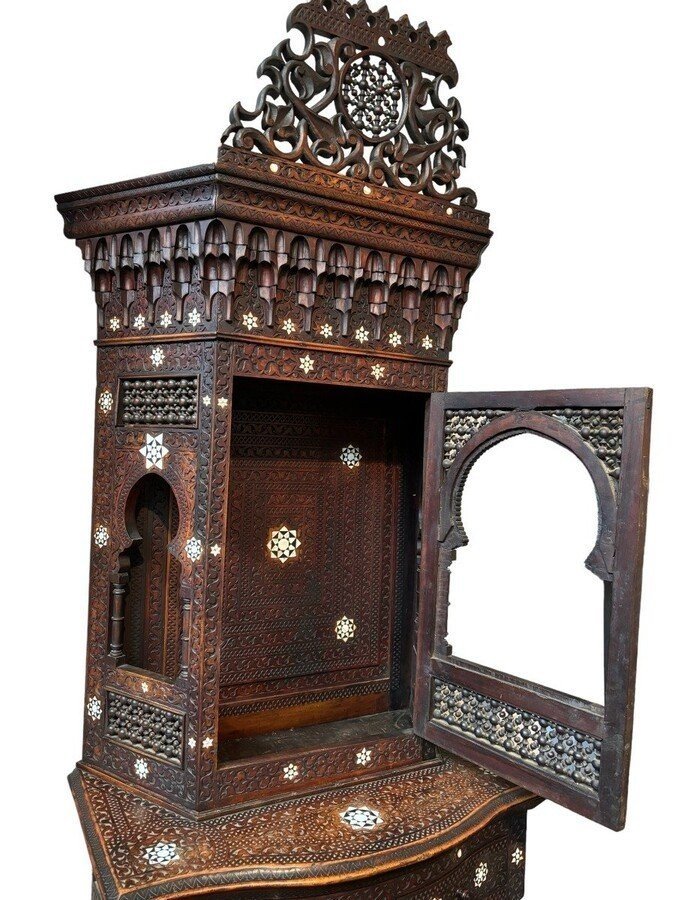 Carved Furniture With Ebony And Mother-of-pearl Inlays. Syria, Early 19th Century.-photo-5