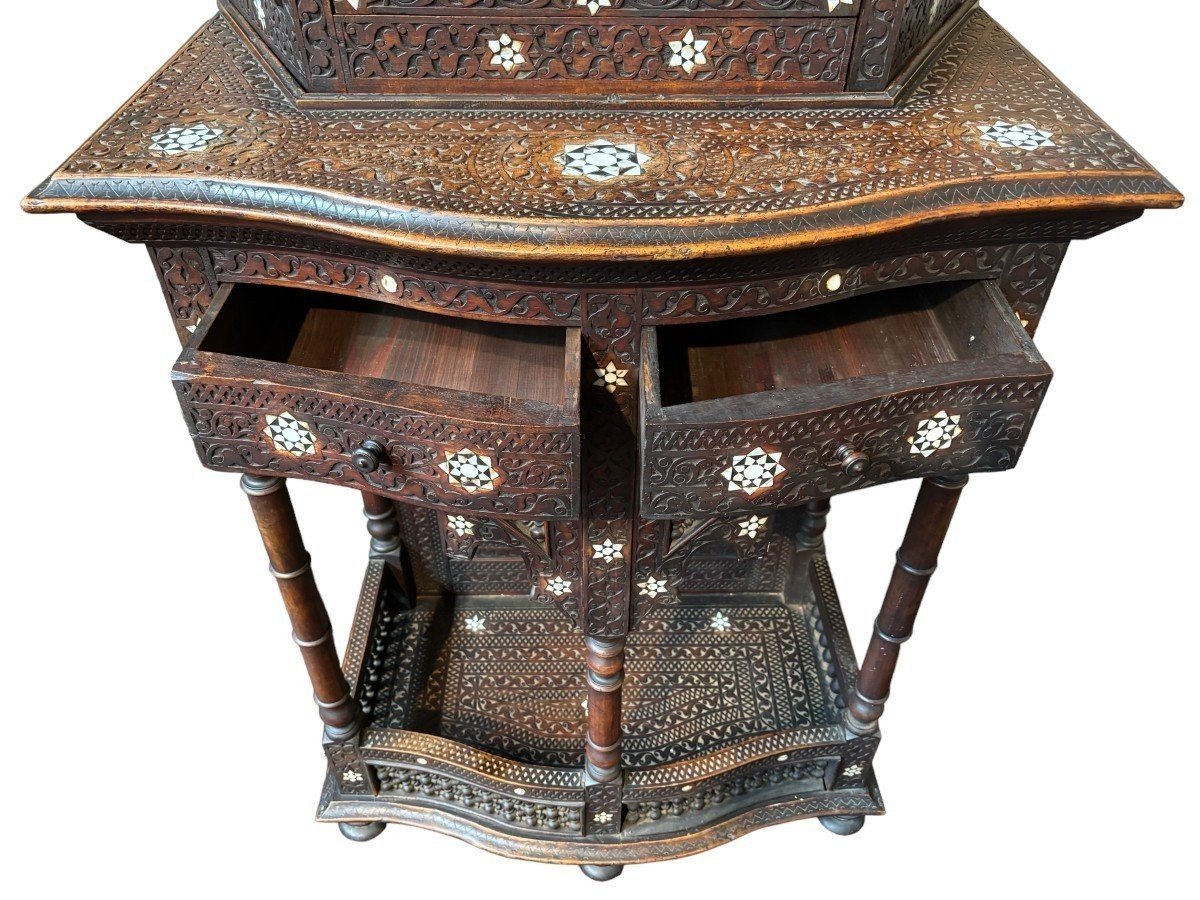 Carved Furniture With Ebony And Mother-of-pearl Inlays. Syria, Early 19th Century.-photo-6