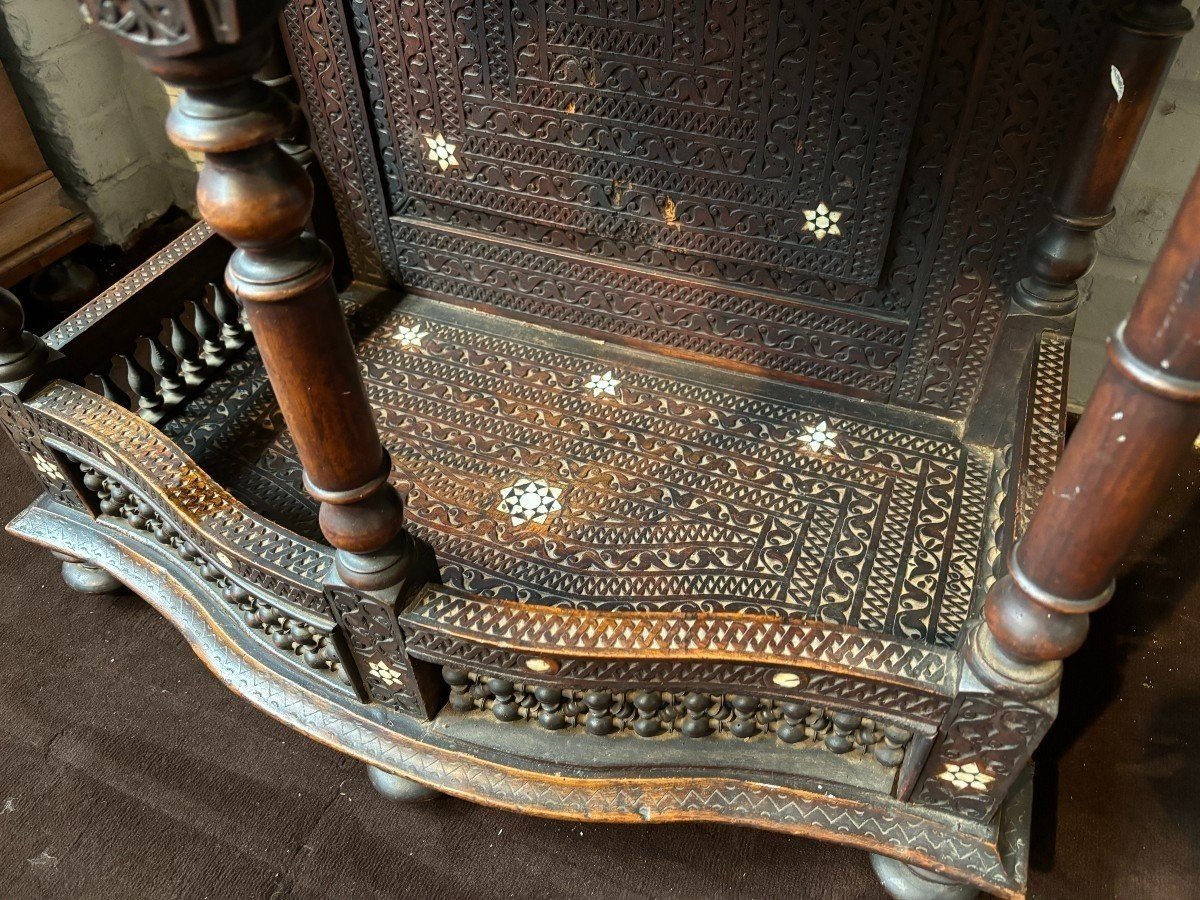 Carved Furniture With Ebony And Mother-of-pearl Inlays. Syria, Early 19th Century.-photo-7