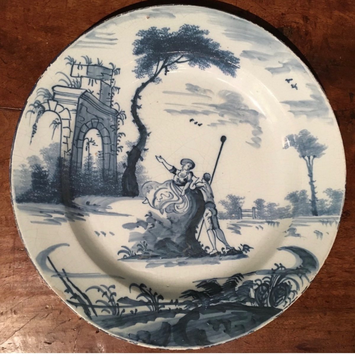 Large 18th Century Earthenware Plate -photo-8