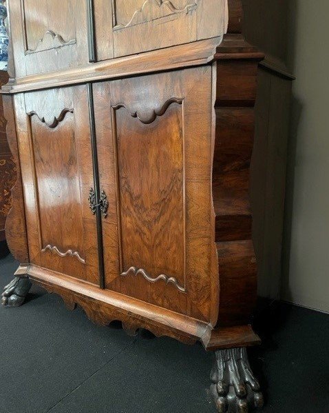 Beautiful 4-door Walnut Cabinet, Holland 18th Century.-photo-3