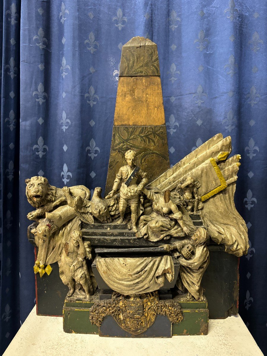 Rare 18th Century Wooden Model Of The “mausoleum Of Marshal Of Saxony”.-photo-3