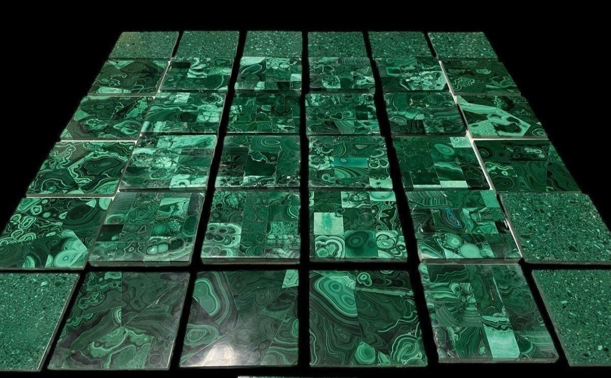 Large Lot Of Malachite Tiles (36 Pieces)-photo-8