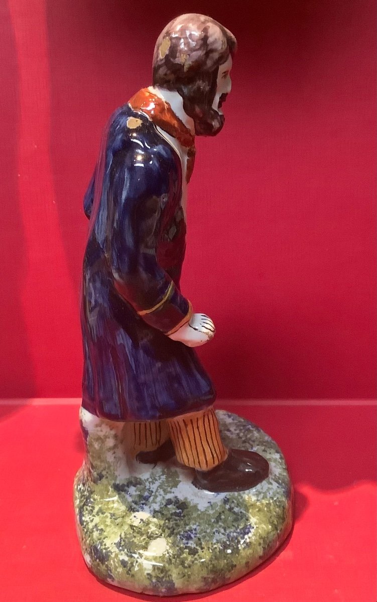 Jules Verne, Colored Earthenware Height: 18 Cm -photo-3