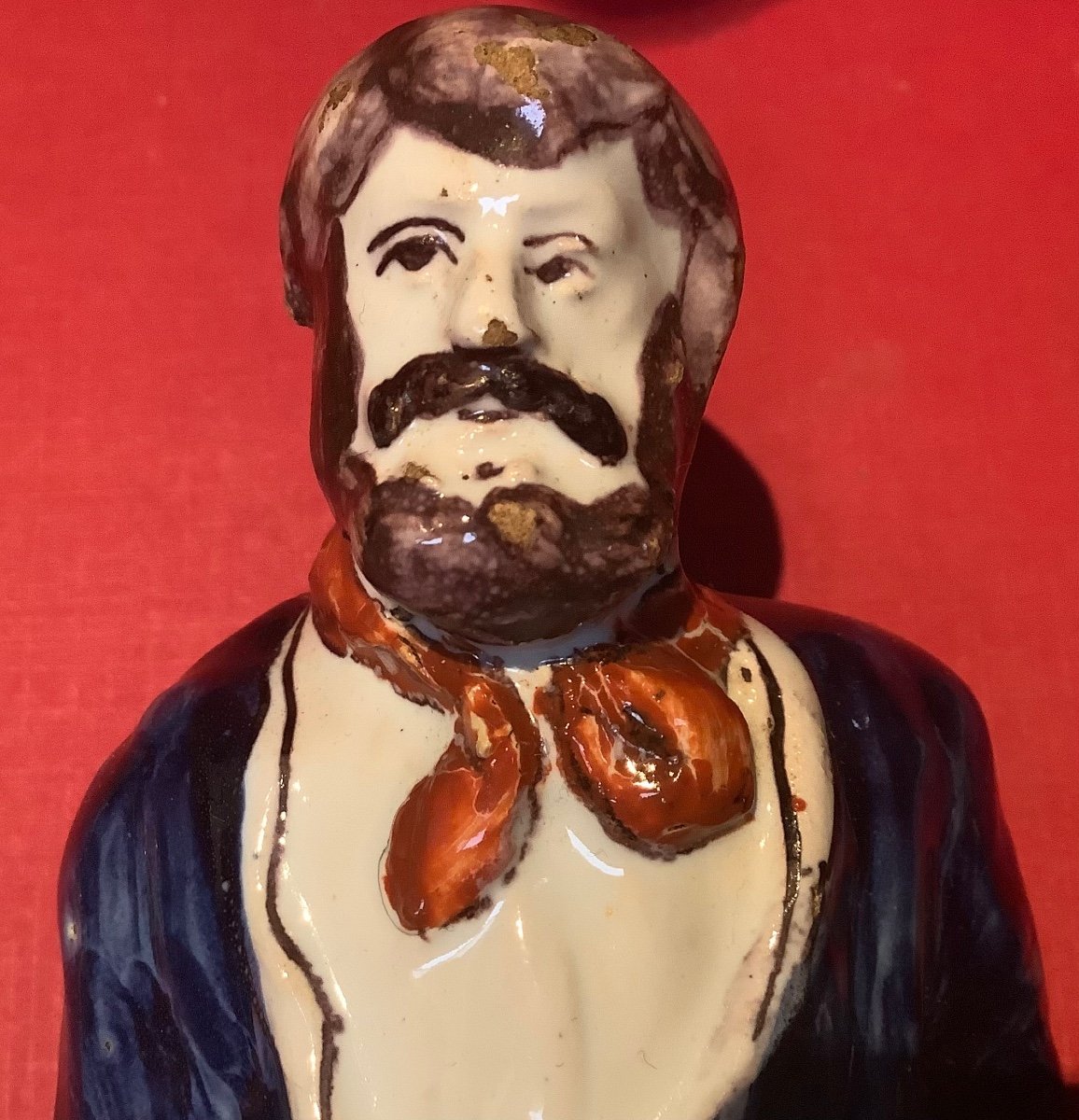 Jules Verne, Colored Earthenware Height: 18 Cm -photo-6