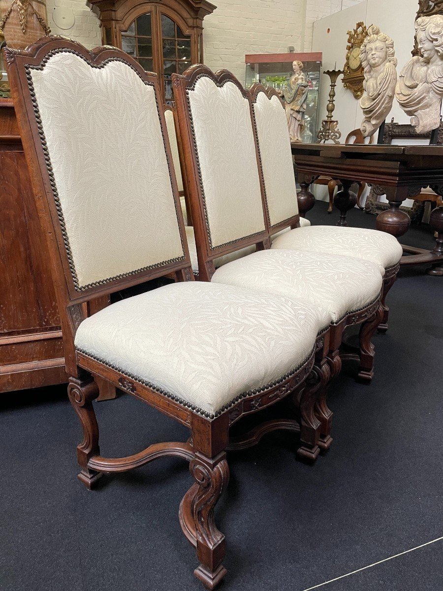 Set Of 10 Regency Style Walnut Chairs 1900-photo-4