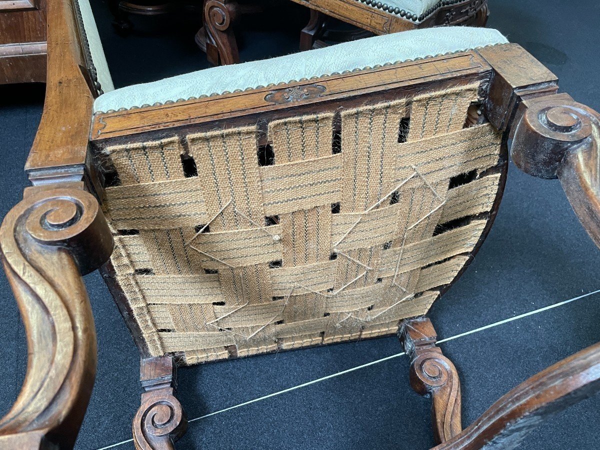 Set Of 10 Regency Style Walnut Chairs 1900-photo-3