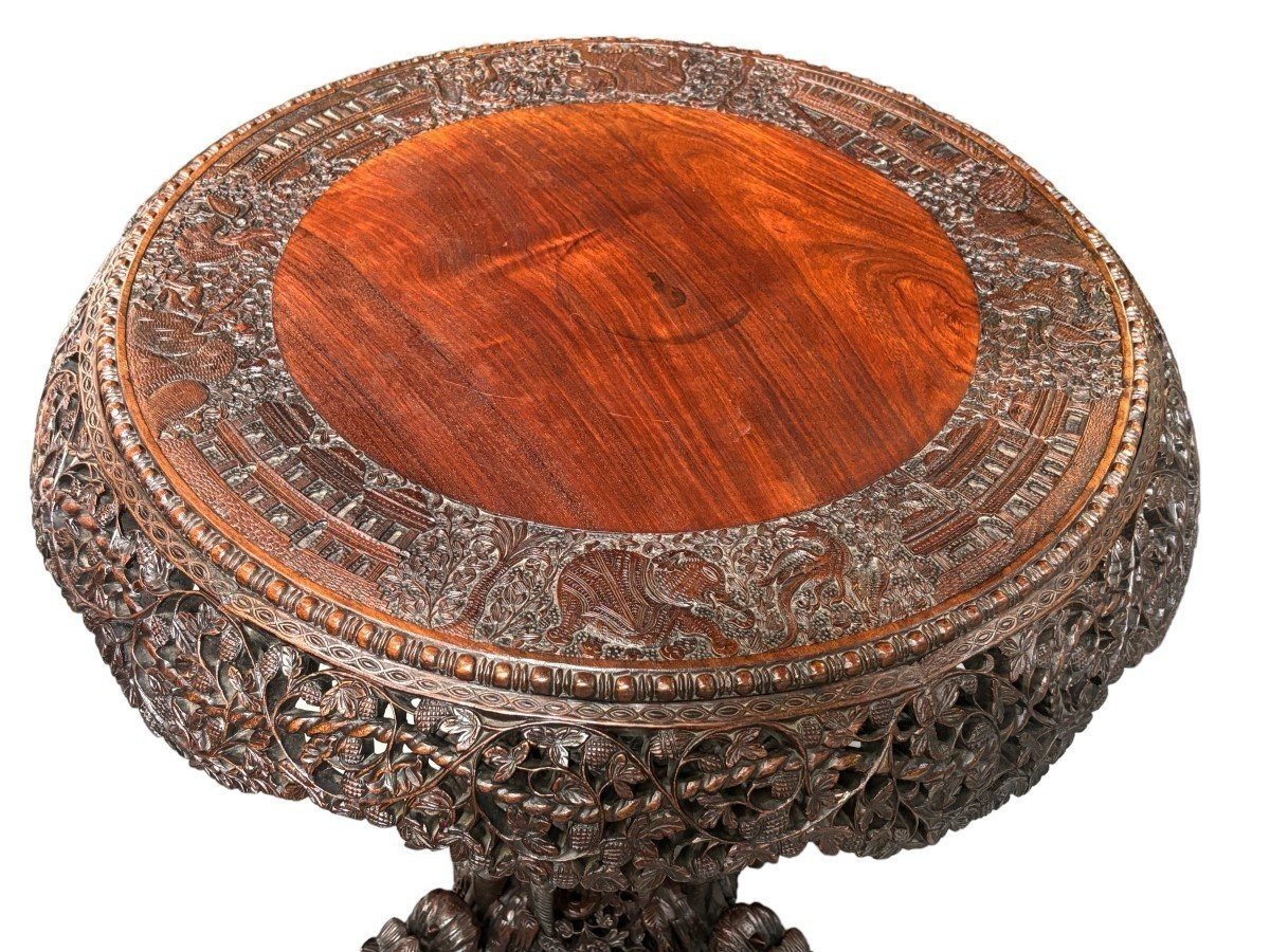 Finely Carved Hardwood Center Table 19th Century.-photo-3