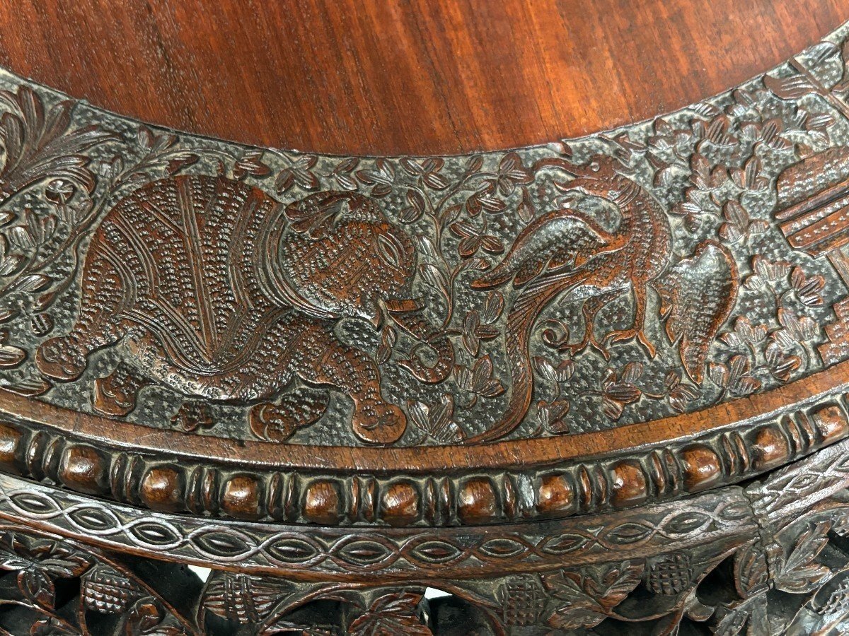 Finely Carved Hardwood Center Table 19th Century.-photo-5