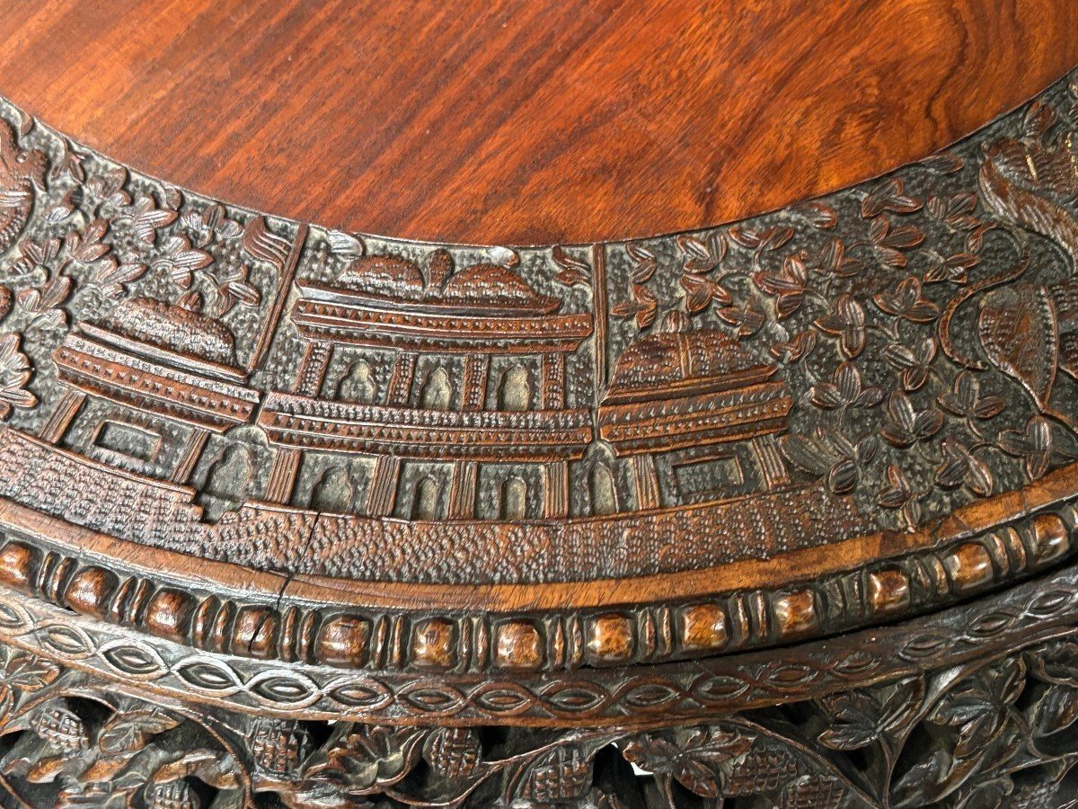 Finely Carved Hardwood Center Table 19th Century.-photo-7