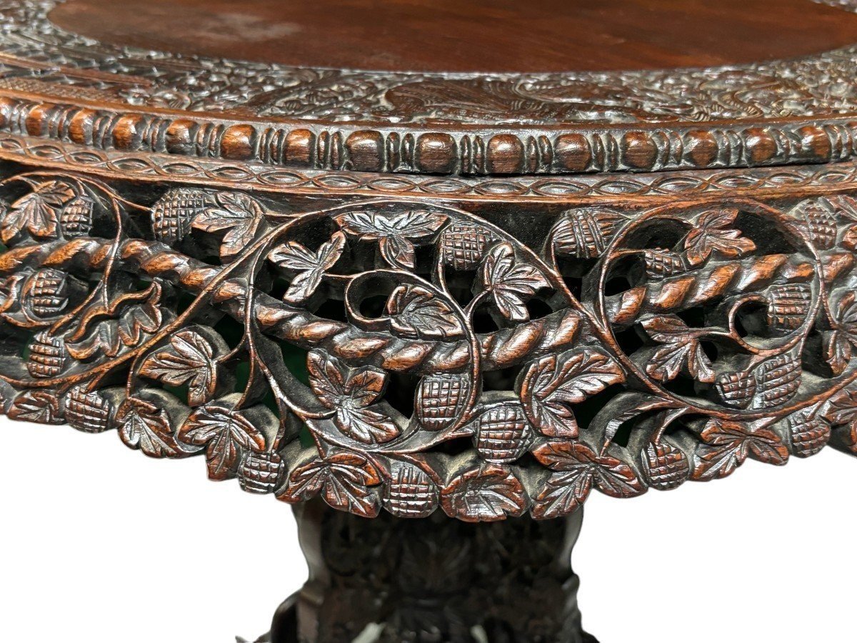 Finely Carved Hardwood Center Table 19th Century.-photo-8