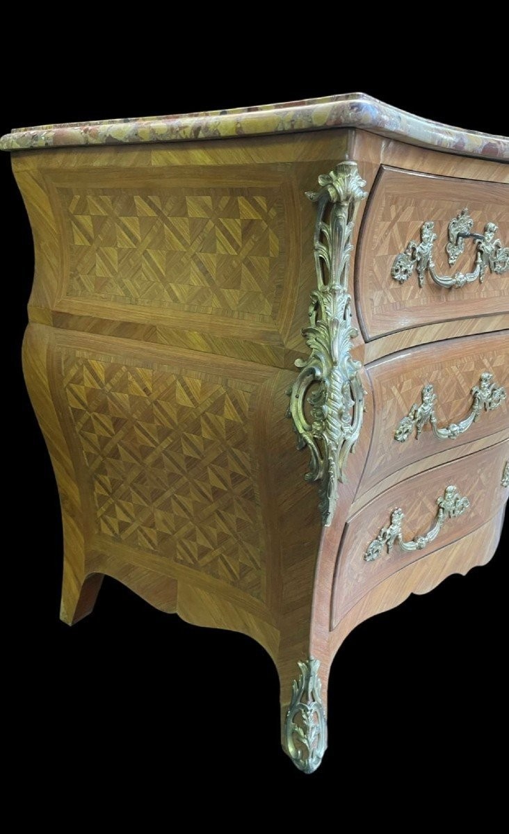 Large Louis XV Style Chest Of Drawers, 19th Century.-photo-1