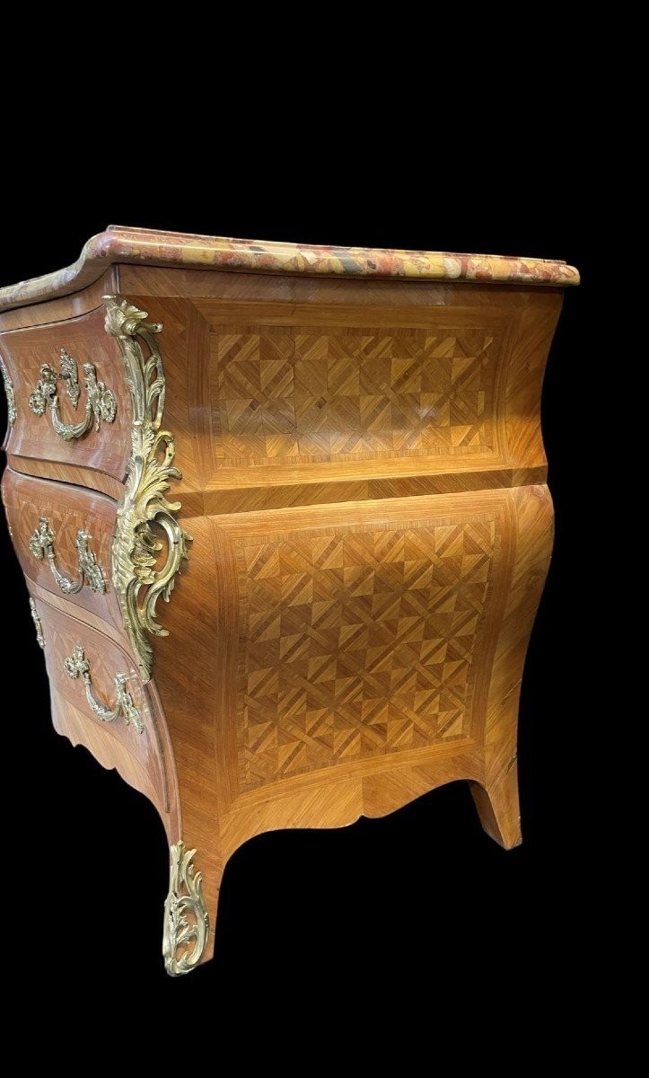 Large Louis XV Style Chest Of Drawers, 19th Century.-photo-2