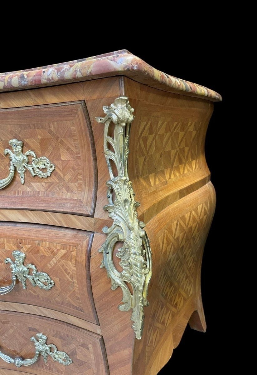 Large Louis XV Style Chest Of Drawers, 19th Century.-photo-3