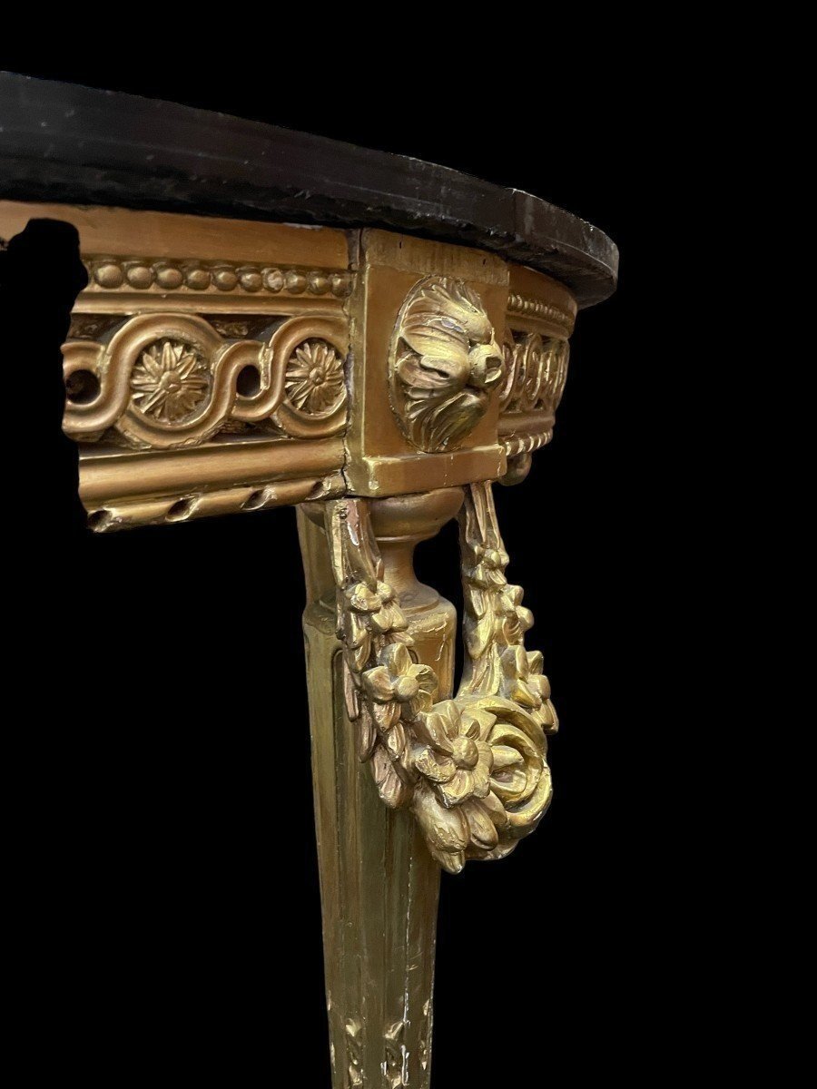 Grande Table De Milieu En Bois Doré De Style Louis XVI 19ème.-photo-7