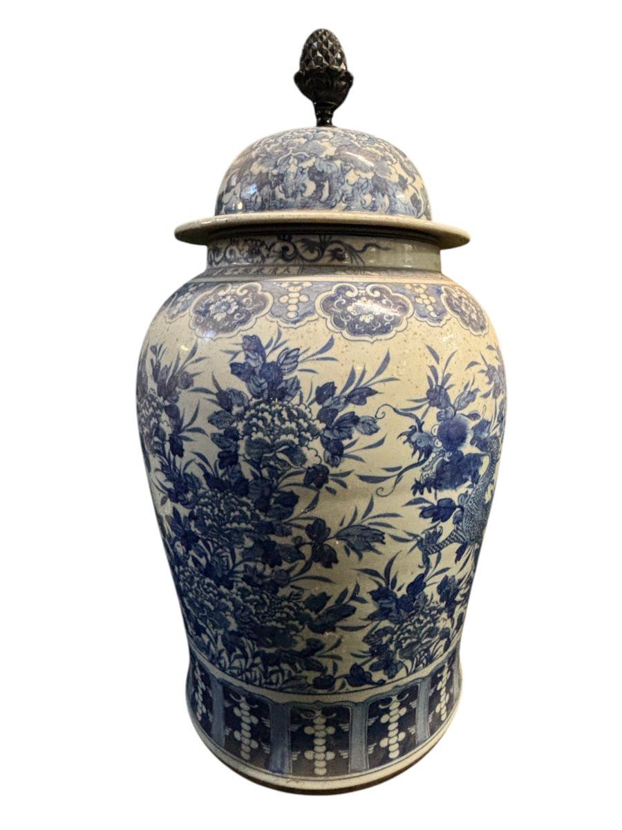 Très grand Potiche en Porcelaine De Chine , Hauteur : 90 Cm-photo-2