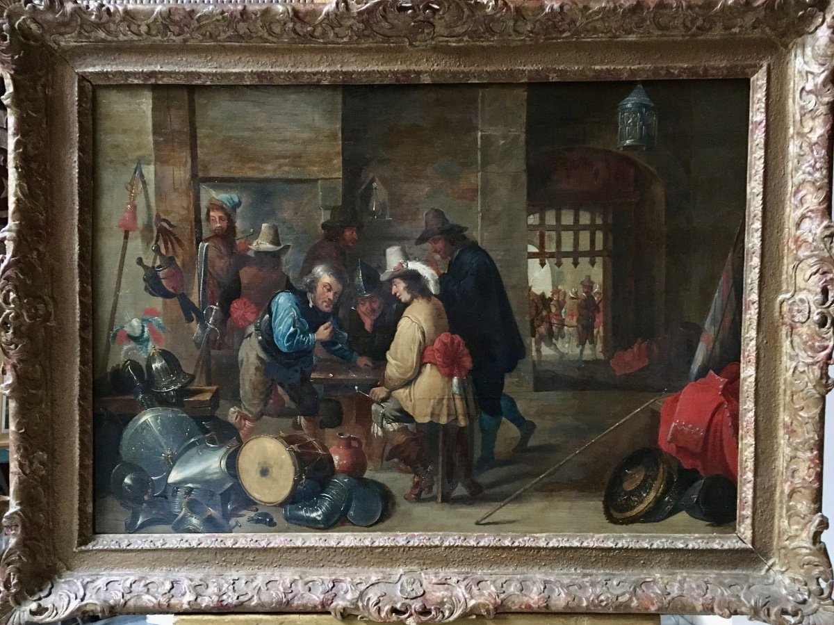 A 19th Century Guard Room Scene 88x66 Cm.