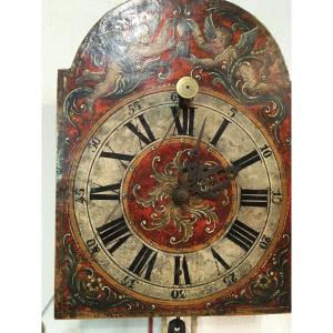 Wrought Iron Wall Clock With Painted Dial 18th Century