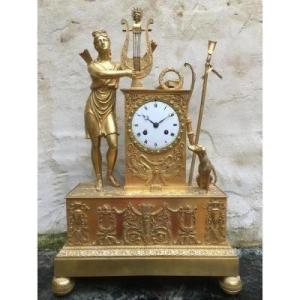 Clock In Gilt Bronze And Chiselled Empire Period 1820-1830.