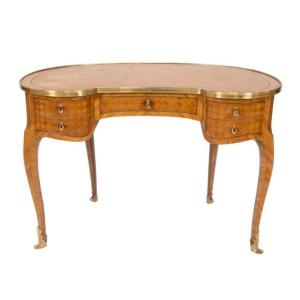 Pretty French Desk In Parquetry  In Louis XV Style