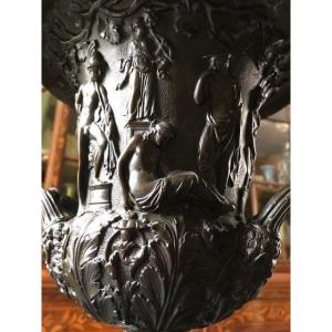 Paire De Vases" Medici " En Bronze 20ème.