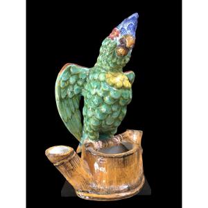 19th Century France Parrot Shaped Flower Vase.