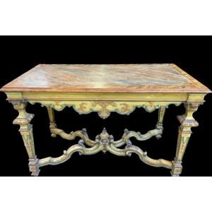 Late 19th Century Regency Style Painted Wood Center Table.