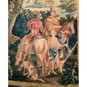 Tapisserie Du 17e Siècle Caveliers à Cheval 300x190 Cm 