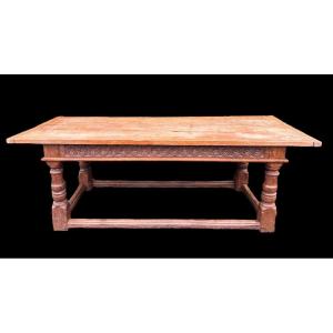 Grande Table Anglaise En Chêne 18ème Siècle.