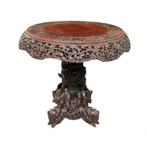 Finely Carved Hardwood Center Table 19th Century.