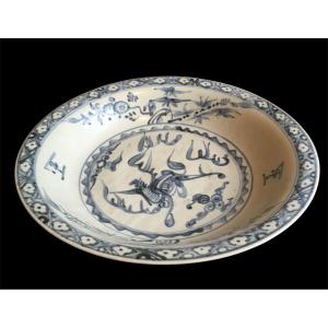 Grand Plat 39 cm Chinois De La Période Ming 16e Siècle 