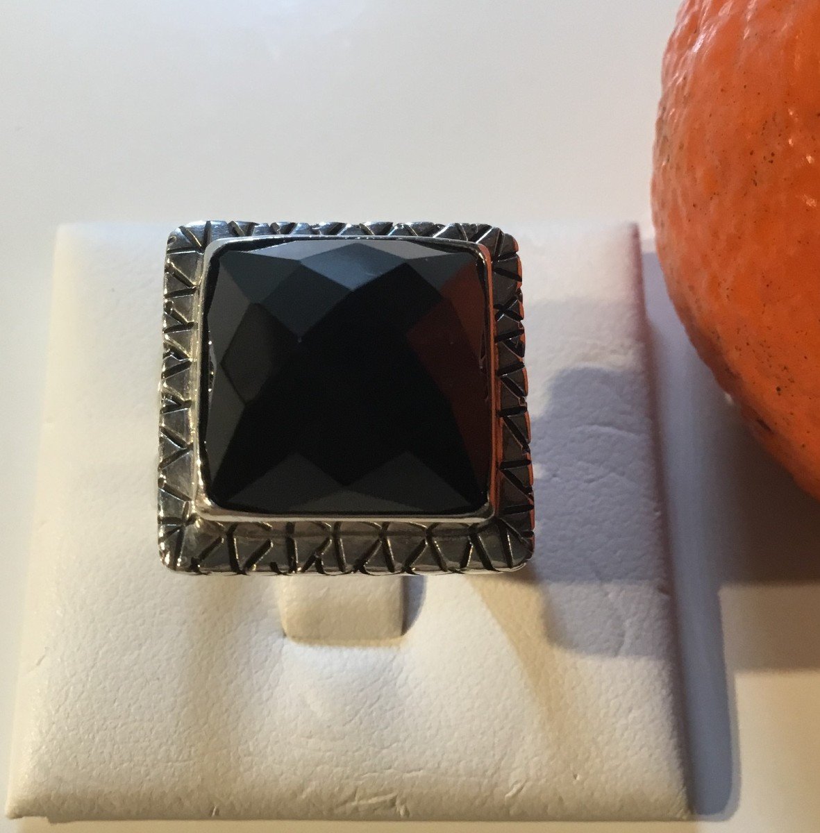 Silver And Onyx Ring-photo-3