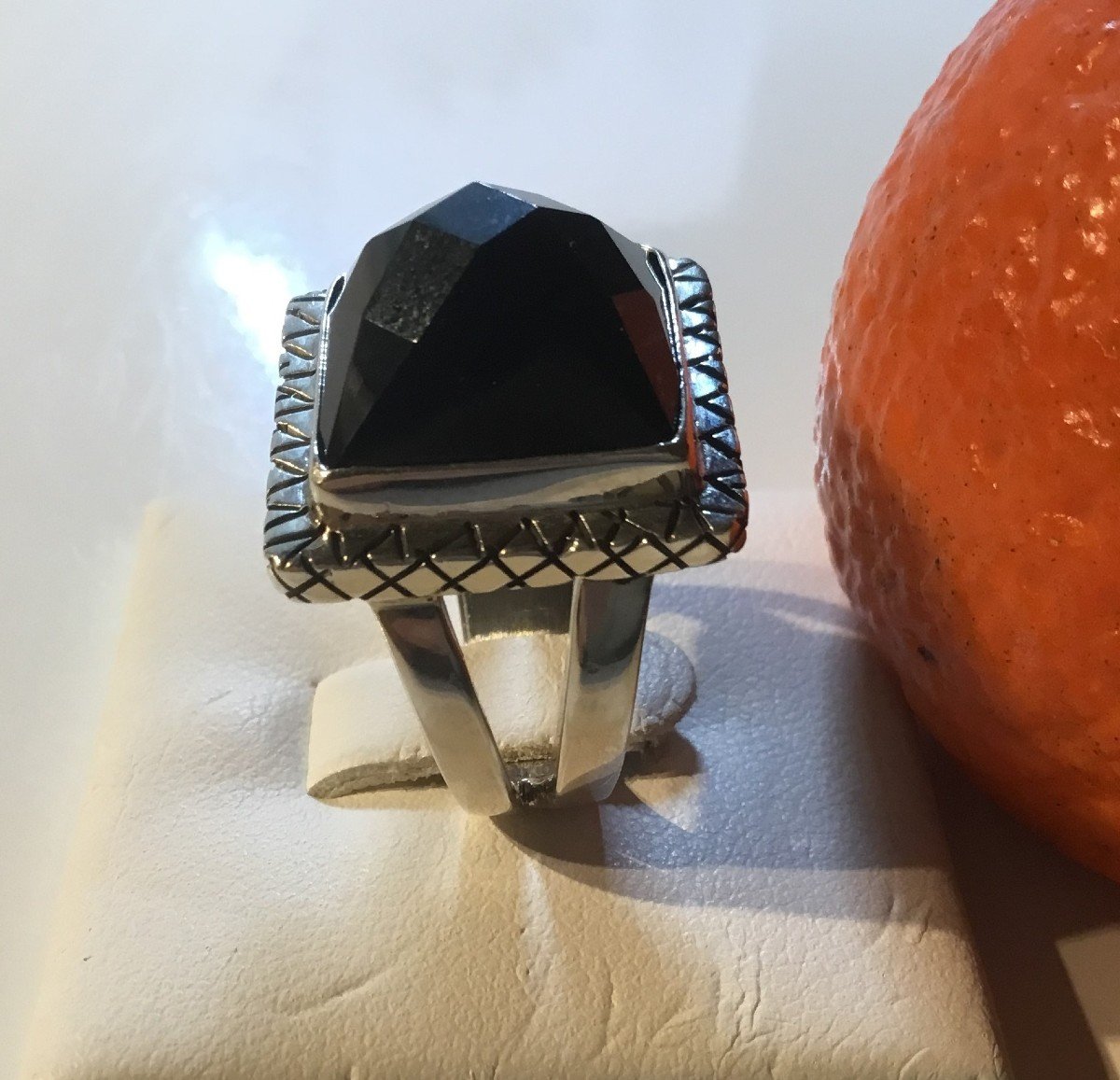 Silver And Onyx Ring