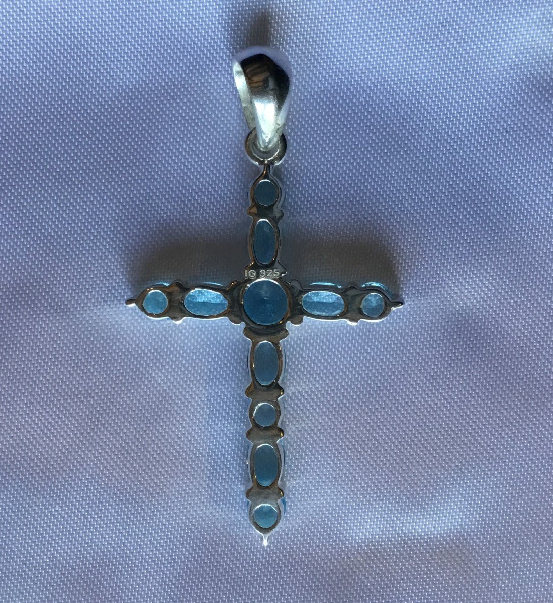 Silver Cross And Topaz-photo-2