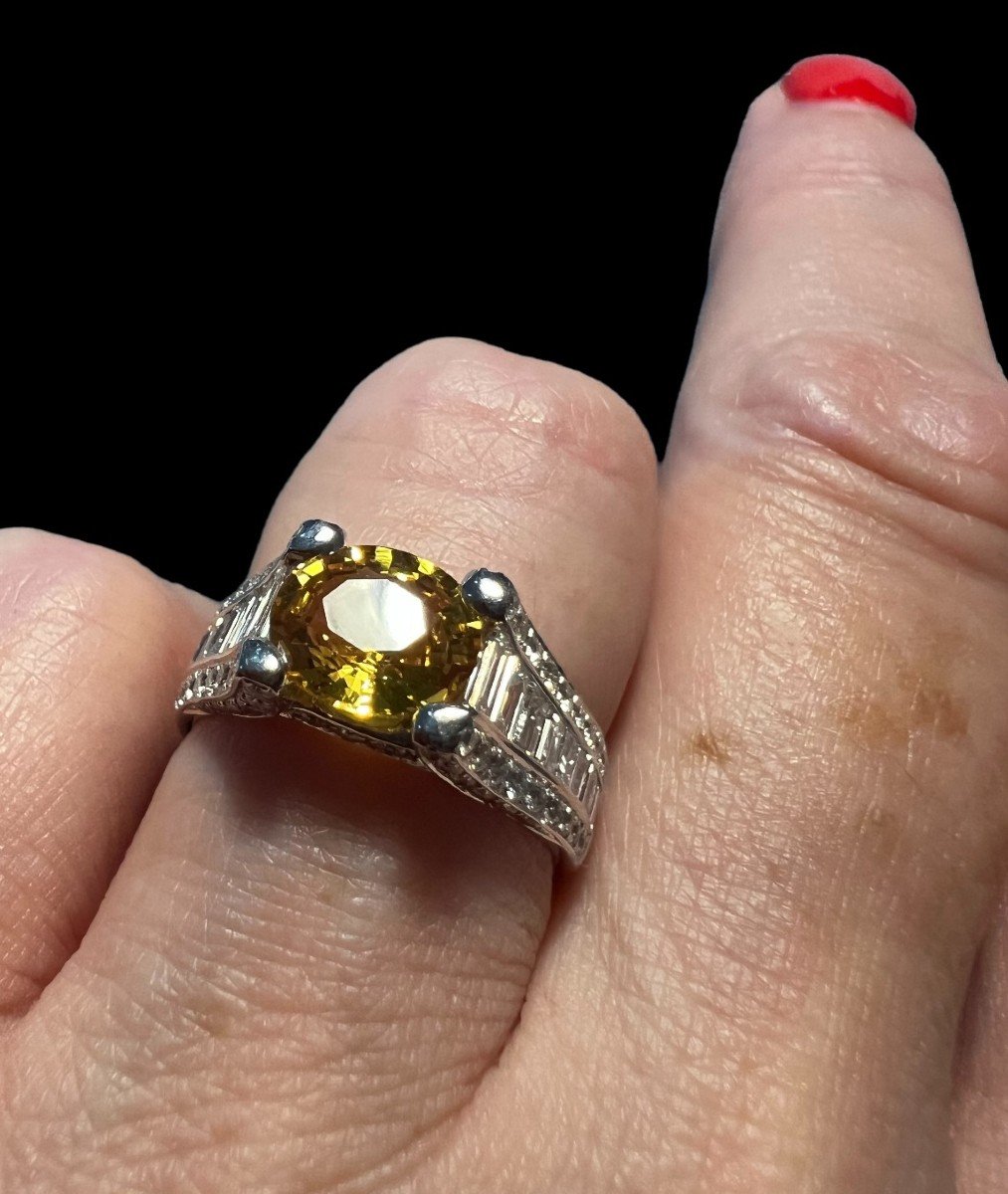 Gold, Yellow Sapphire And Diamond Ring-photo-3