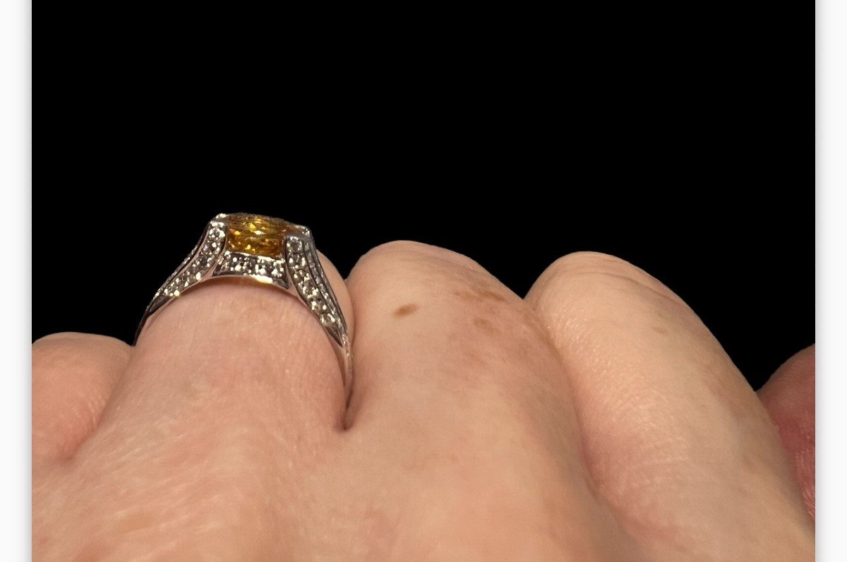 Gold, Yellow Sapphire And Diamond Ring-photo-1