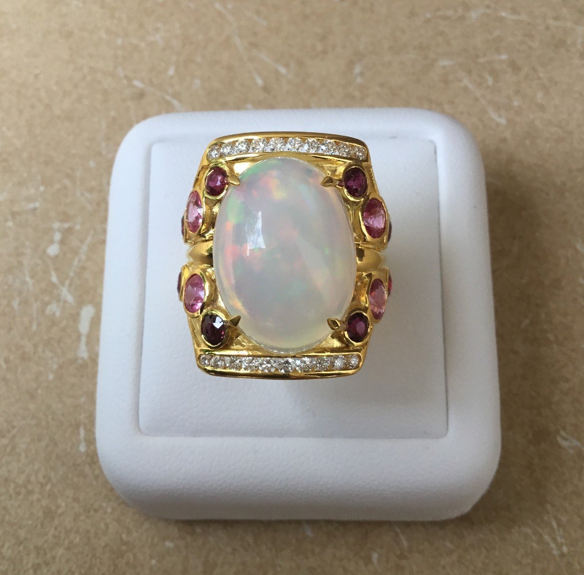 Gold, Opal, Diamond, Sapphire And Ruby Ring-photo-1